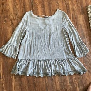 Grey ruffle top